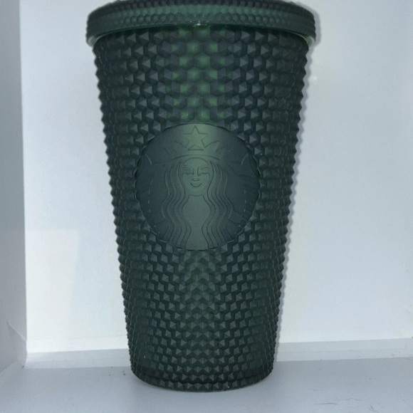 Starbucks Dark Green Jelly Studded Tumbler With Logo Cold Drinks 16oz Grande - Picture 2 of 7